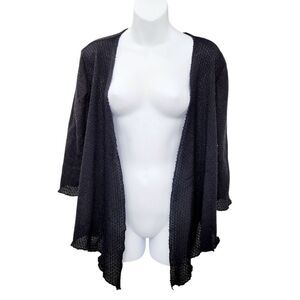 2/$20 Julia Divina Black Top Cardigan Made in Canada Size: M